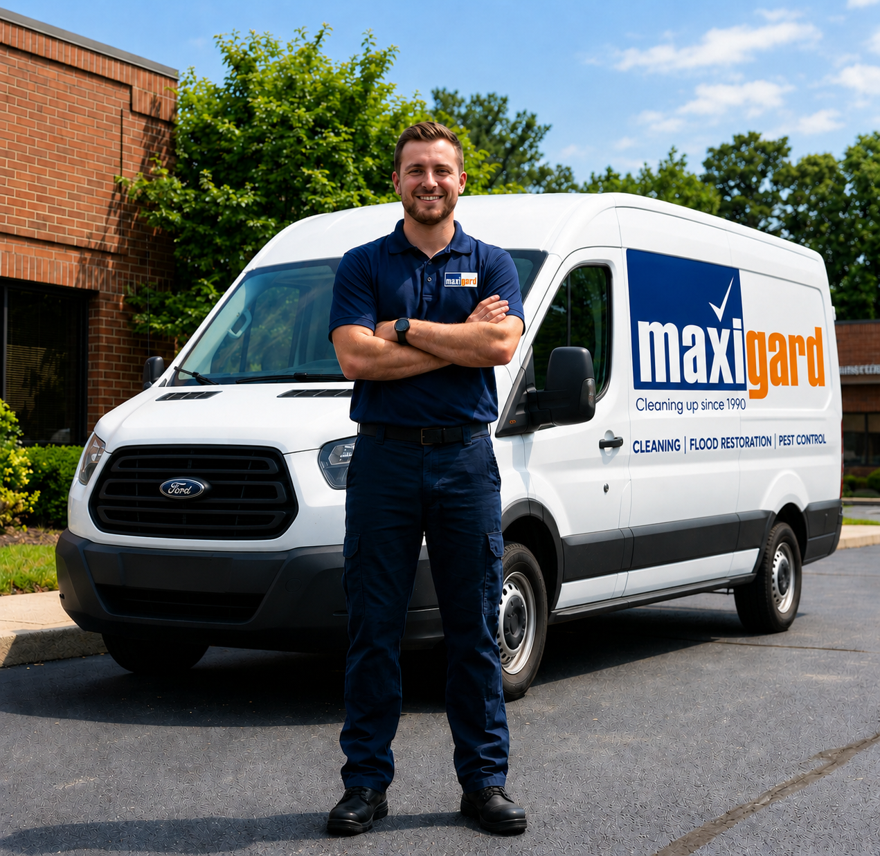 Maxigard technician and service van